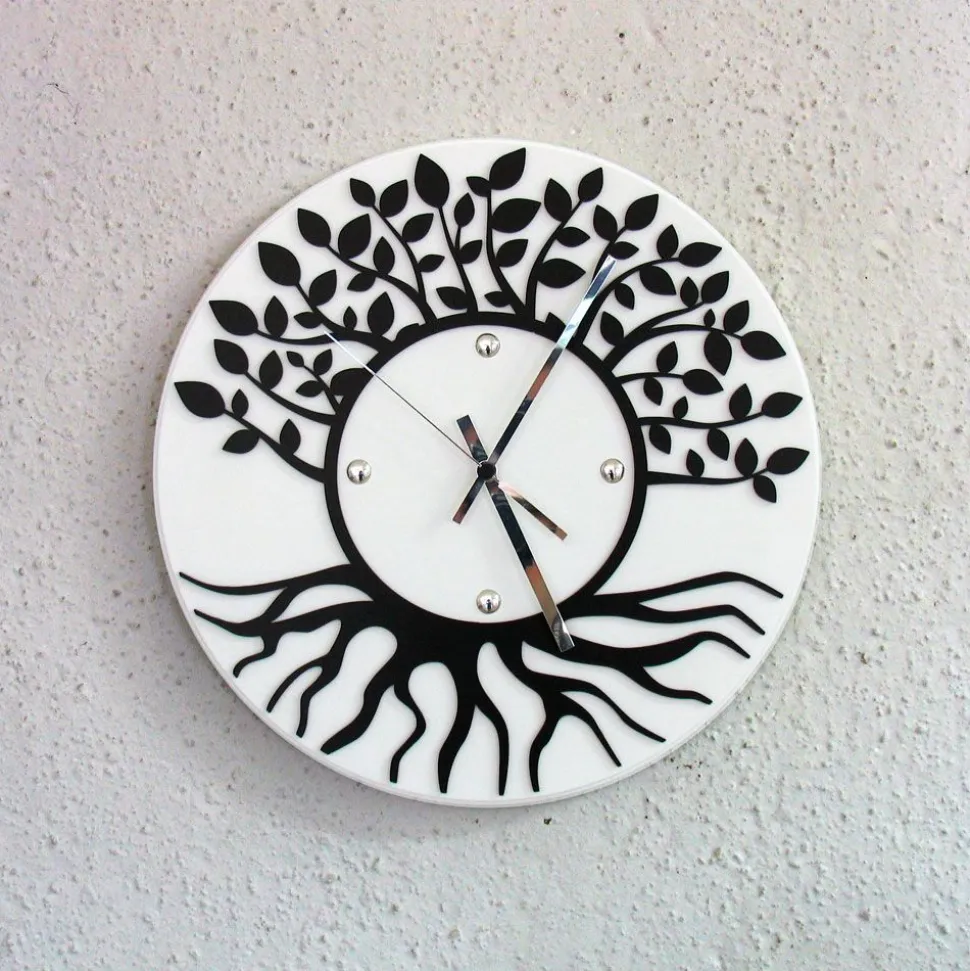 Orologio da parete albero della vita - Bianco / nero