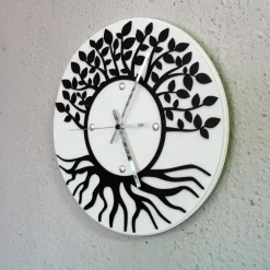 Orologio da parete albero della vita - Bianco / nero