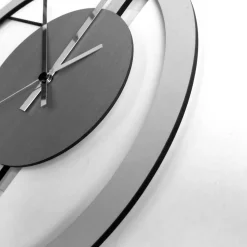 Orologio da parete HALO, effetto legno scuro e bianco