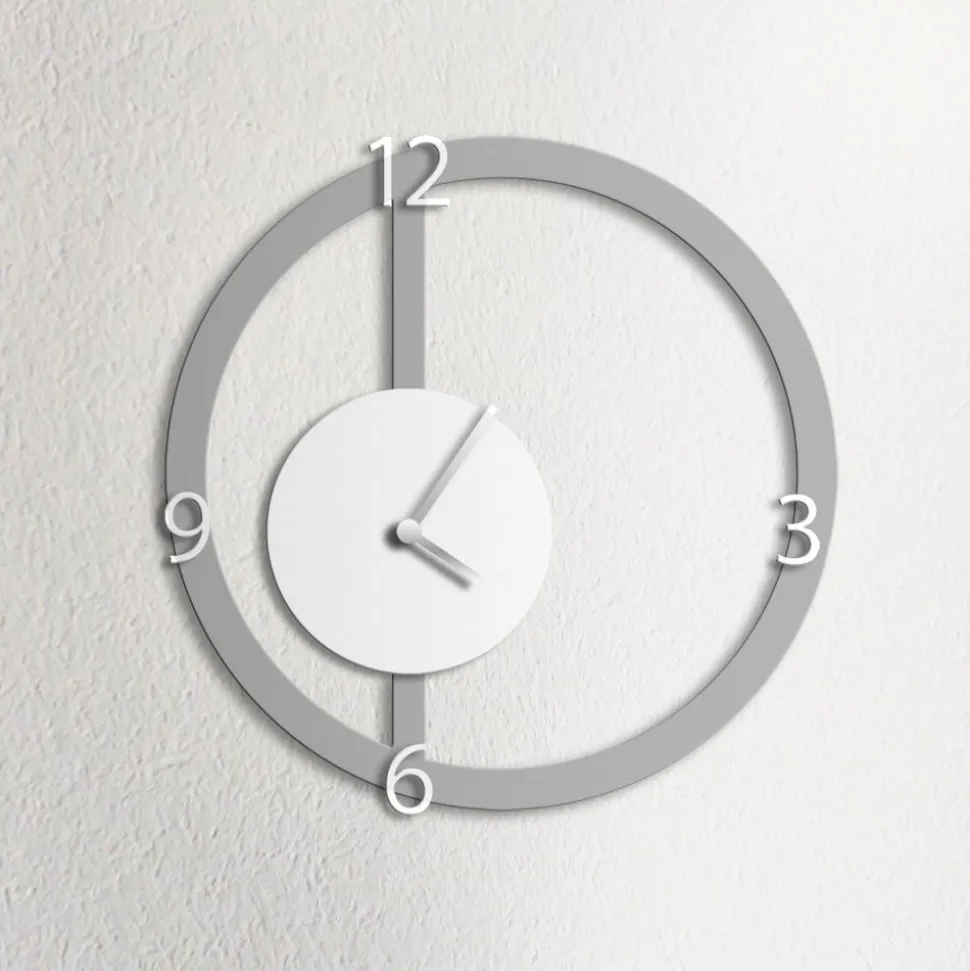 Orologio da parete HALO, grigio scuro e bianco