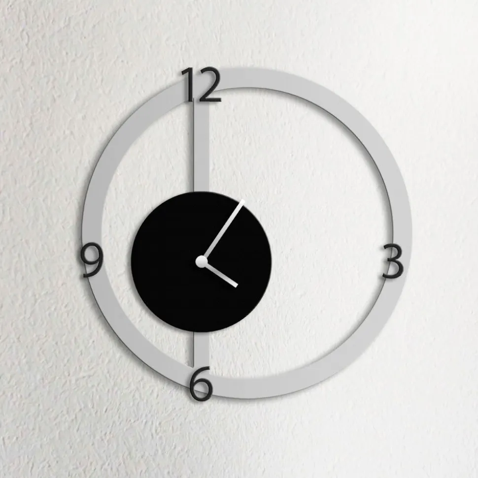 Orologio da parete HALO, grigio e nero