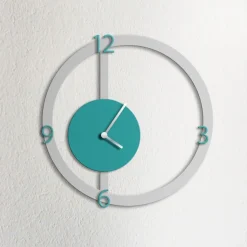 Orologio da parete HALO, grigio e celeste