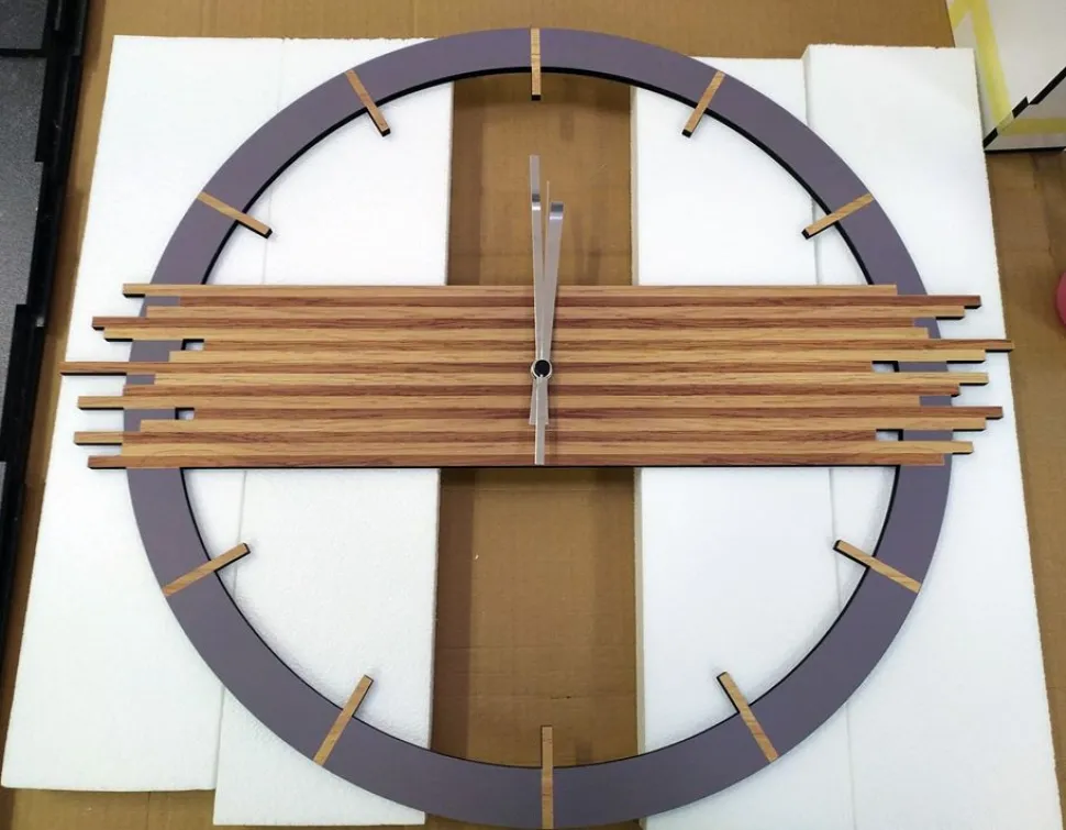 Orologio da parete URBAN antracite / rovere