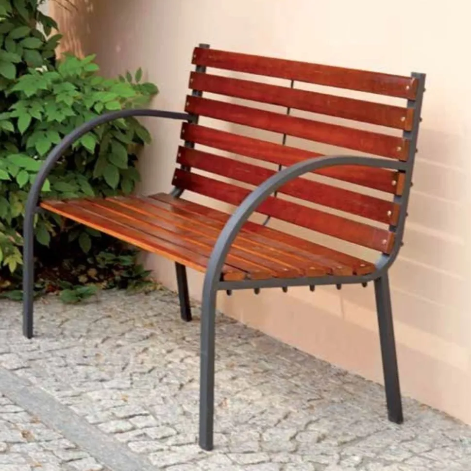 Panca da Giardino Piccadilly a 2 Posti in Legno e Ferro
