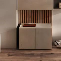 Panca moderna 2 ante battenti finitura Argilla disponibile in 4 colori