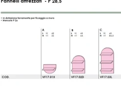Pannello attrezzato con Mensole Pill disponibile in 3 misure e in 15 colorazioni
