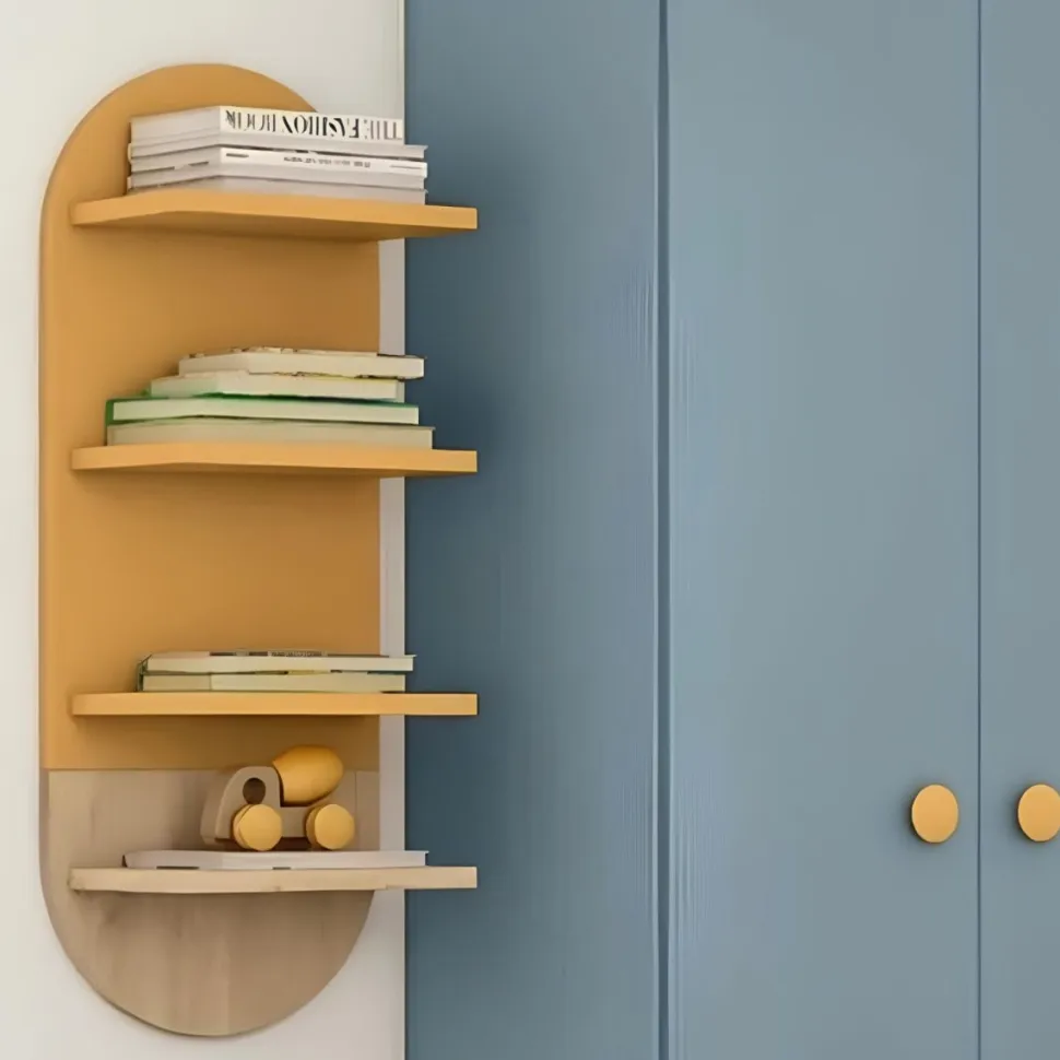 Pannello attrezzato con Mensole Pill disponibile in 3 misure e in 15 colorazioni