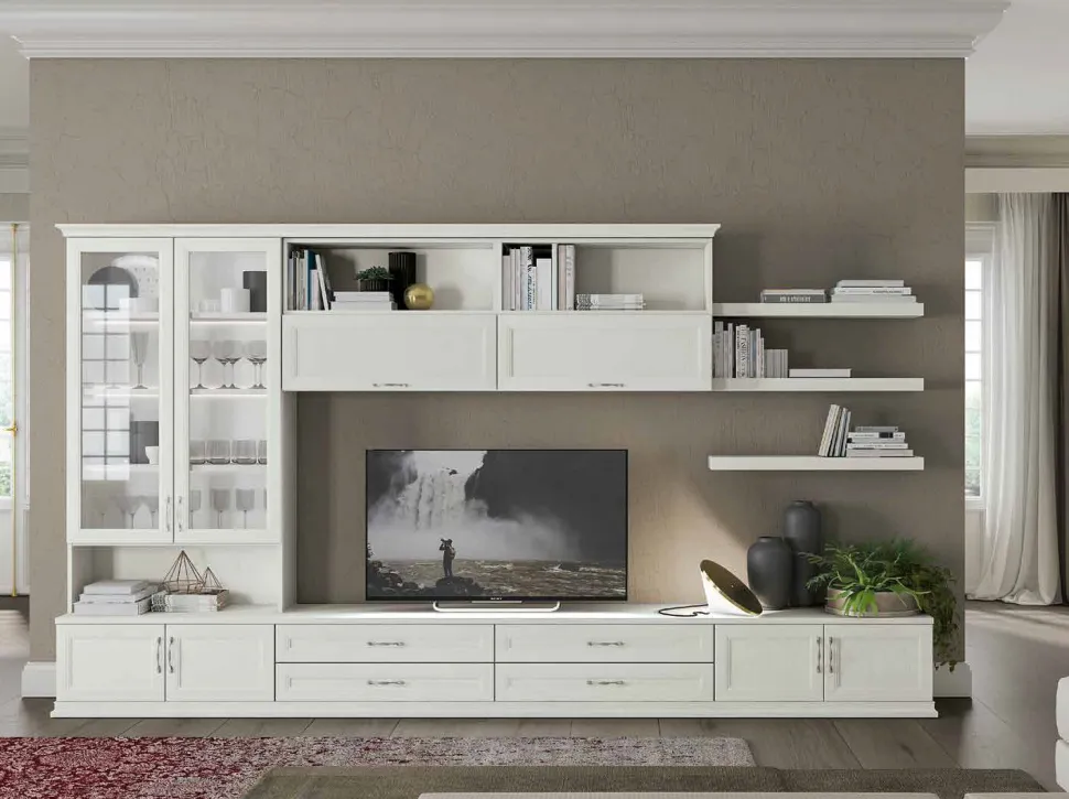 Parete attrezzata Barbara linea Motivi disponibile in vari colori