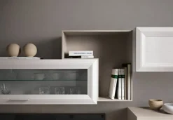 Parete Attrezzata Cole - Linea Prevaling (Canapa e Bianco Frassino personalizzabile)