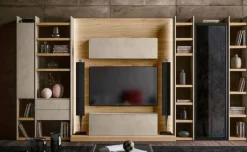 Parete attrezzata componibile moderna con librerie Slivia disponibile in vari colori