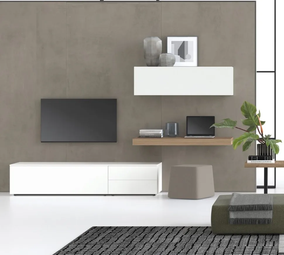 Parete attrezzata con scrivania Monique disponibile in vari colori