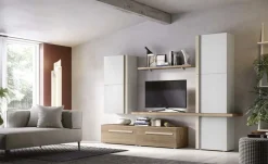 Parete attrezzata Elik II linea Domino in Noce Bianco