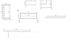 Parete attrezzata Grigio cenere e Noce biondo moderna e componibile con scrivania e credenza Marta disponibile in vari colori