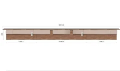 Parete attrezzata in legno moderna componibile con Boiserie e mensole disponibile in vari colori