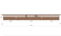 Parete attrezzata in legno moderna componibile con Boiserie e mensole disponibile in vari colori