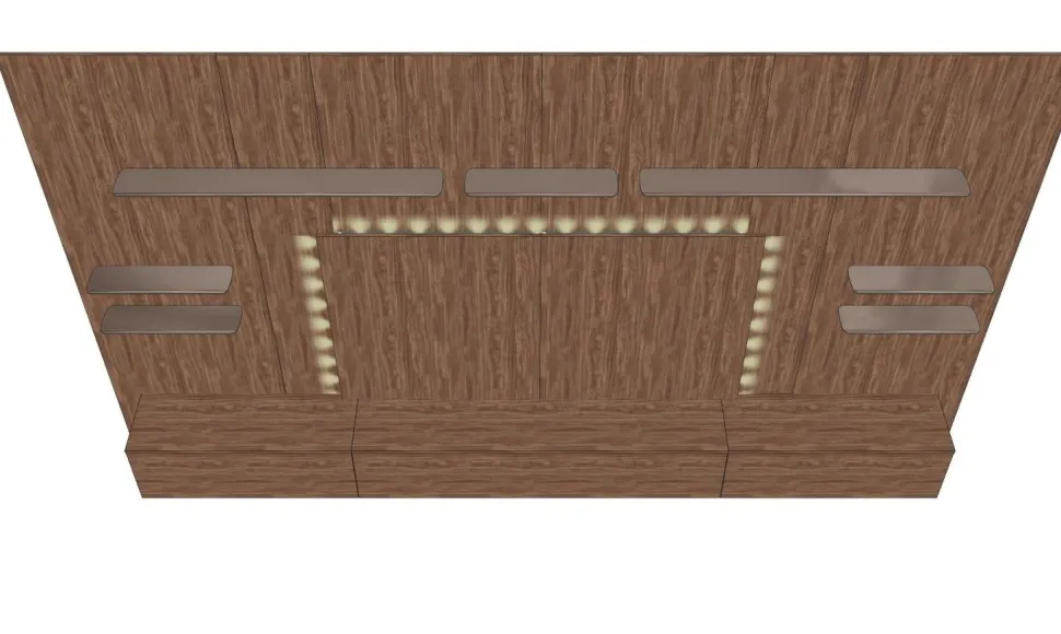 Parete attrezzata in legno moderna componibile con Boiserie e mensole disponibile in vari colori