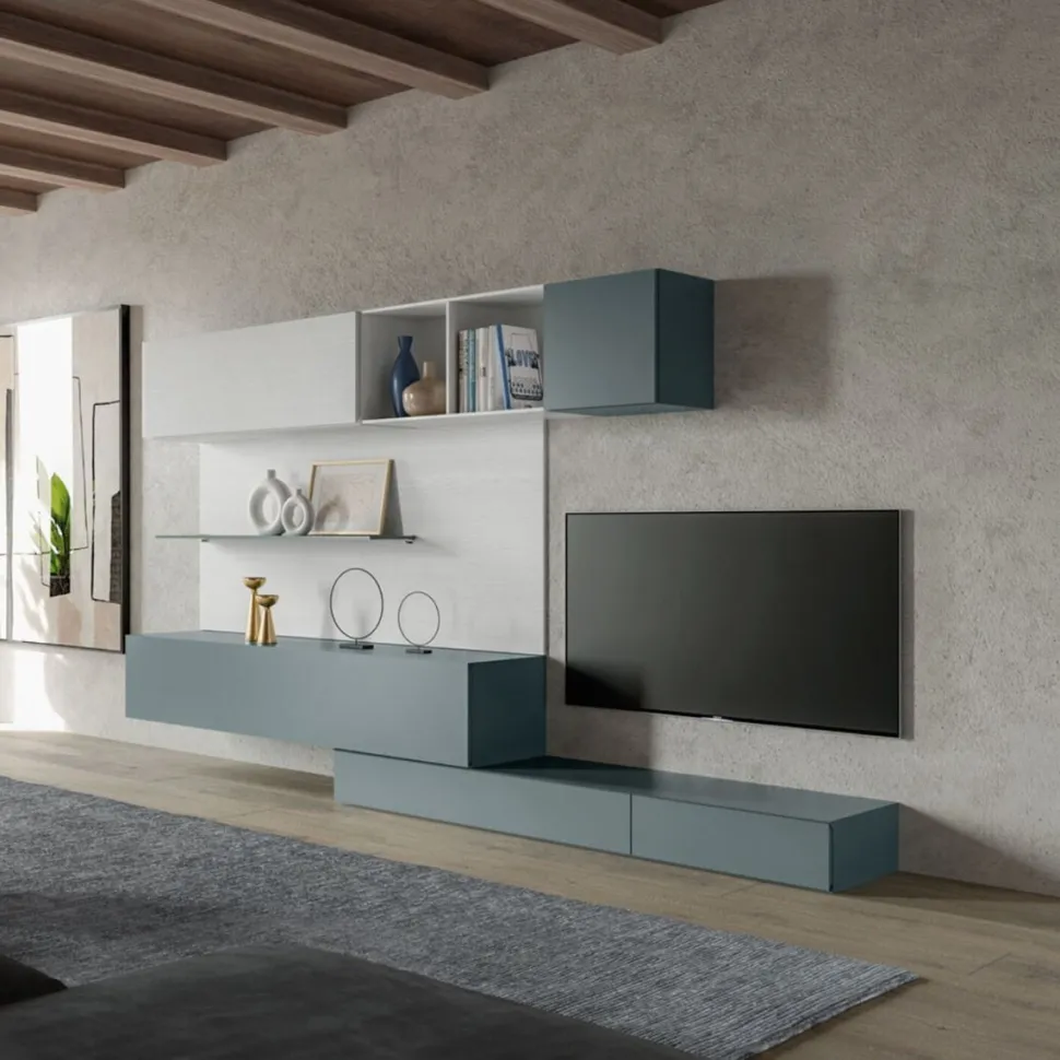 Parete attrezzata Lucilla linea Contact disponibile in 30 colori