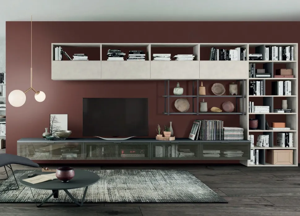Parete attrezzata Mizar linea Cosmo disponibile in 21 colorazioni