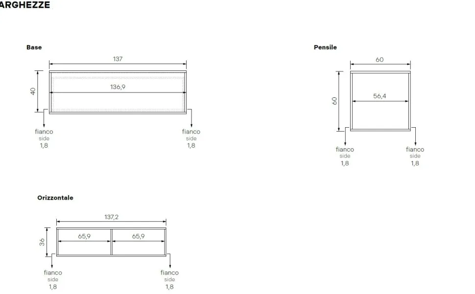 Parete attrezzata moderna Cannettato grigio e Bianco componibile con pensili e porta tv con cassetti disponibile in vari colori