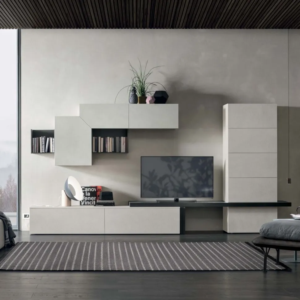 Parete attrezzata moderna componibile Antony linea Nais disponibile in vari colori