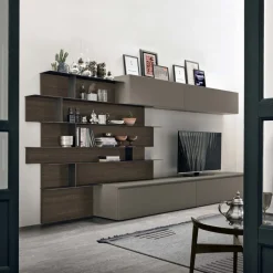 Parete attrezzata moderna componibile Iago linea Nais disponibile in vari colori