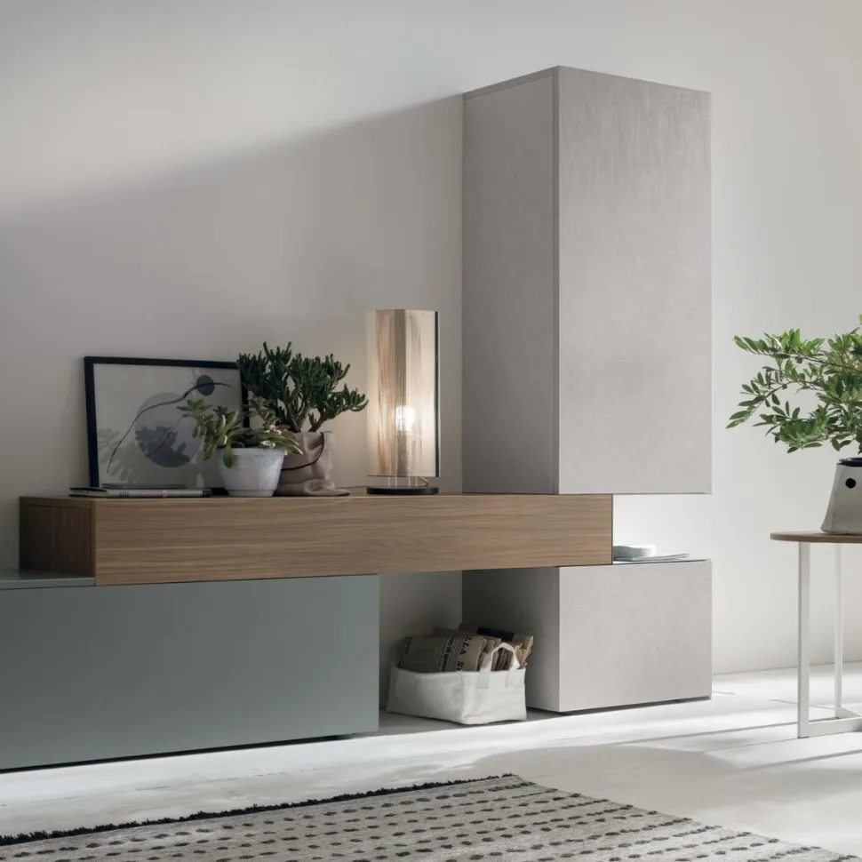 Parete attrezzata moderna componibile Gironda linea Nais disponibile in vari colori