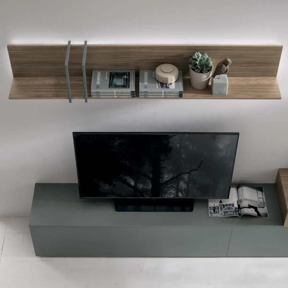 Parete attrezzata moderna componibile Gironda linea Nais disponibile in vari colori