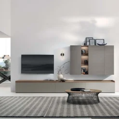 Parete attrezzata moderna componibile Amber linea Nais disponibile in vari colori