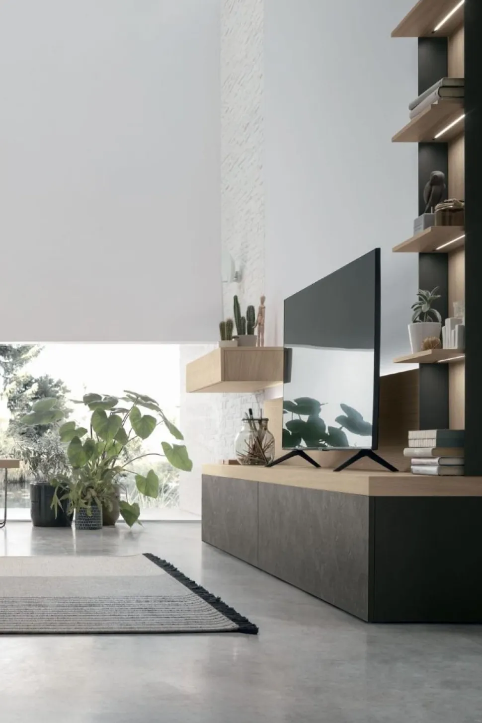Parete attrezzata moderna componibile Darko linea Nais disponibile in vari colori