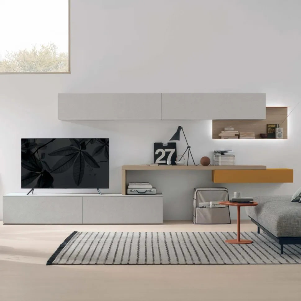 Parete attrezzata moderna componibile Miki linea Nais disponibile in vari colori