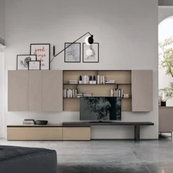 Parete attrezzata moderna componibile Dust linea Nais disponibile in vari colori