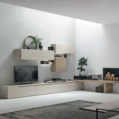 Parete attrezzata moderna componibile Sector linea Nais disponibile in vari colori
