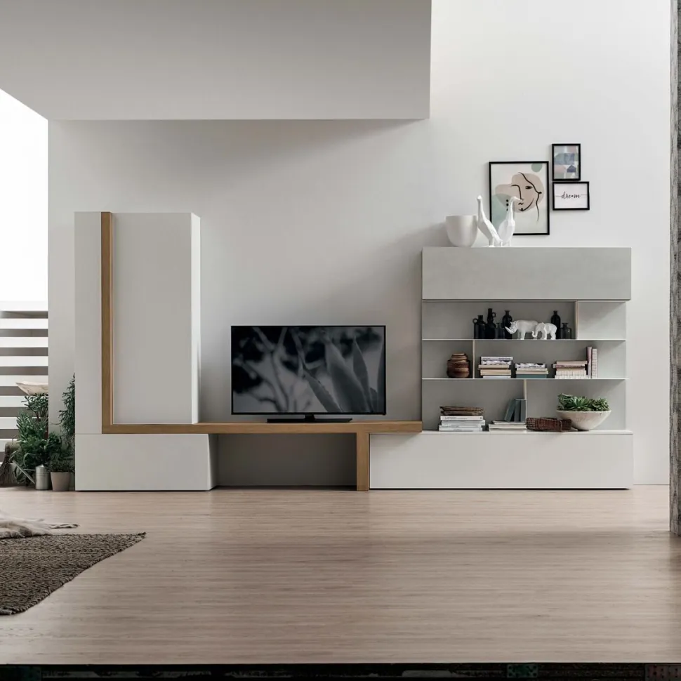 Parete attrezzata moderna componibile Dilan linea Nais disponibile in vari colori