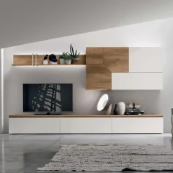 Parete attrezzata moderna componibile Steel linea Nais disponibile in vari colori