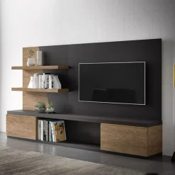 Parete attrezzata moderna componibile Vanessa linea Nais disponibile in vari colori
