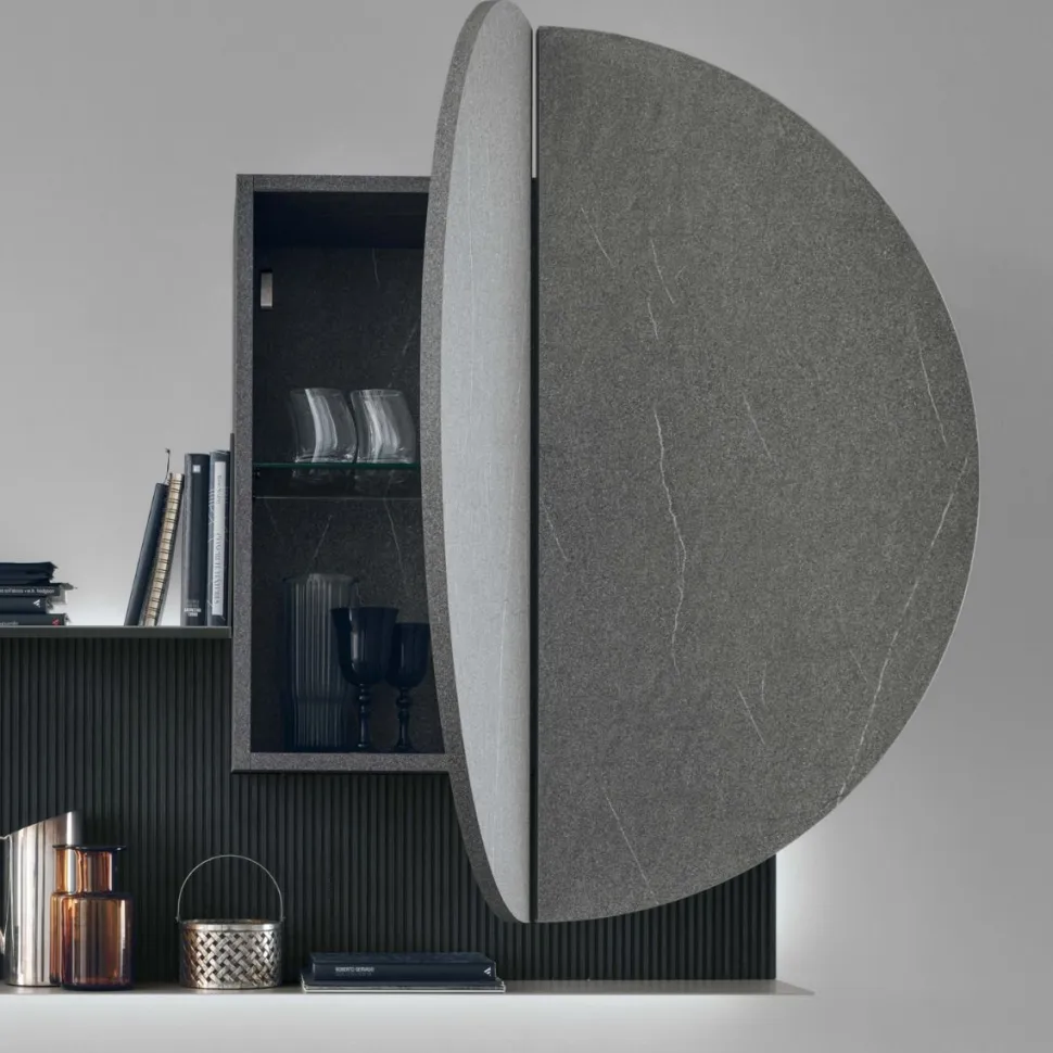 Parete attrezzata moderna componibile Moon linea Nais disponibile in vari colori