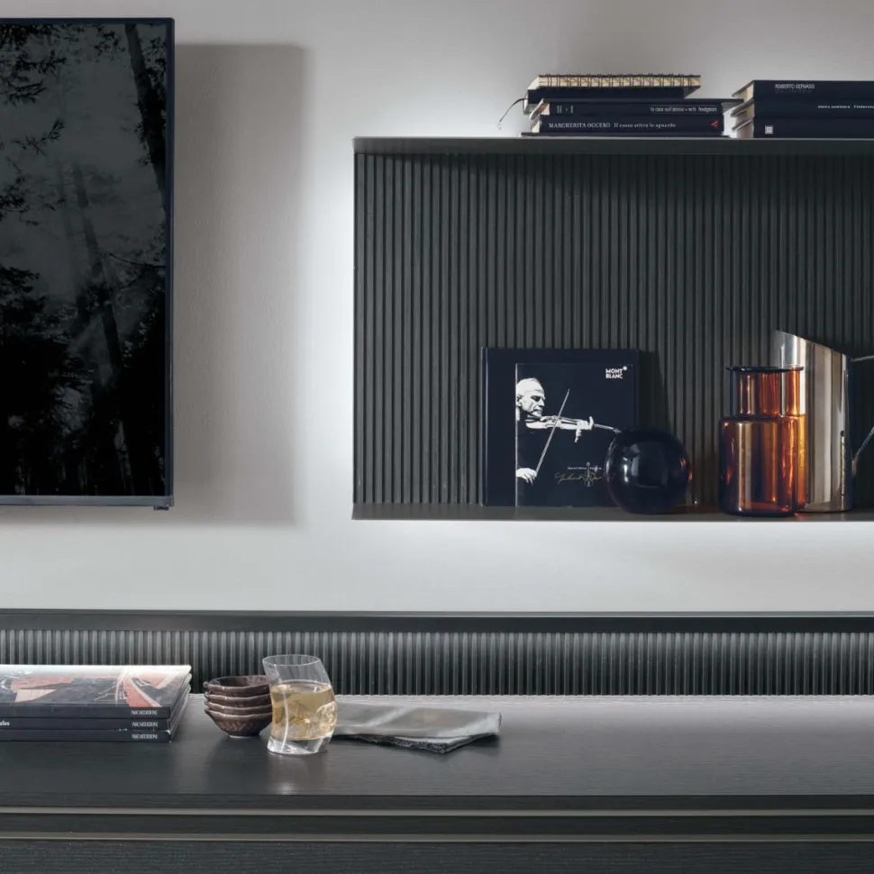 Parete attrezzata moderna componibile Moon linea Nais disponibile in vari colori