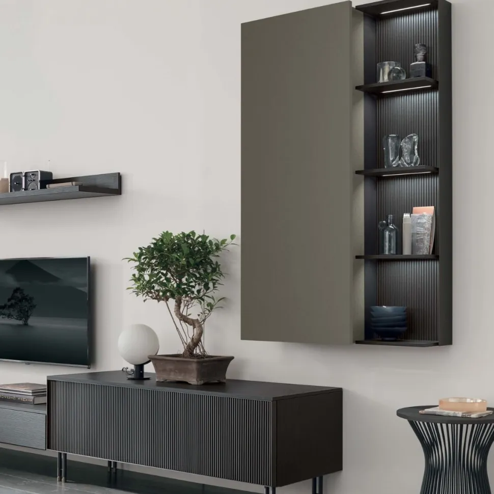 Parete attrezzata moderna componibile Laos linea Nais disponibile in vari colori