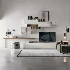 Parete attrezzata moderna componibile Flora linea Nais disponibile in vari colori