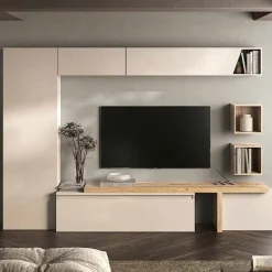 Parete attrezzata moderna componibile con mensola porta tv Luisa disponibile in vari colori