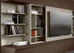Parete attrezzata moderna con anta scorrevole porta tv disponibile in vari colori