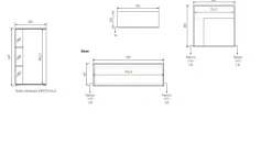 Parete attrezzata moderna Grigio cenere e Cannettato Grigio componibile con credenza Sara disponibile in vari colori
