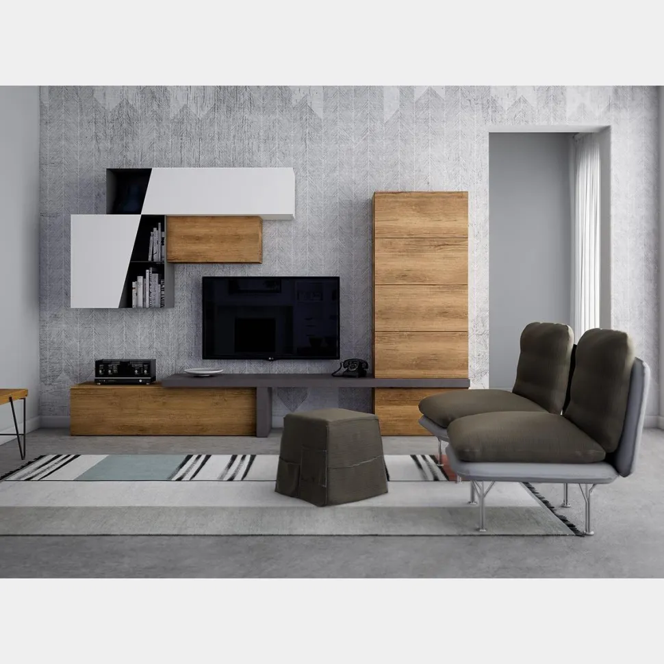 Parete attrezzata moderna Lisbona linea Nais disponibile in vari colori