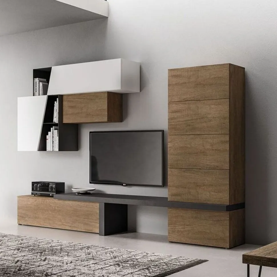 Parete attrezzata moderna Lisbona linea Nais disponibile in vari colori