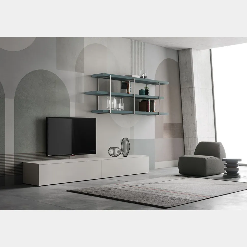 Parete attrezzata moderna Michela linea Nais disponibile in vari colori