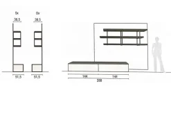 Parete attrezzata moderna Michela linea Nais disponibile in vari colori