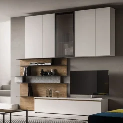 Parete attrezzata moderna Nelly linea Nais disponibile in vari colori