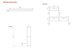 Parete attrezzata moderna Orzo e Noce biondo con pensili e mensola sospesi componibile Astor disponibile in vari colori