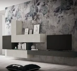 Parete attrezzata moderna sospesa Stella linea Nais disponibile in vari colori