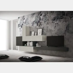 Parete attrezzata moderna sospesa Stella linea Nais disponibile in vari colori